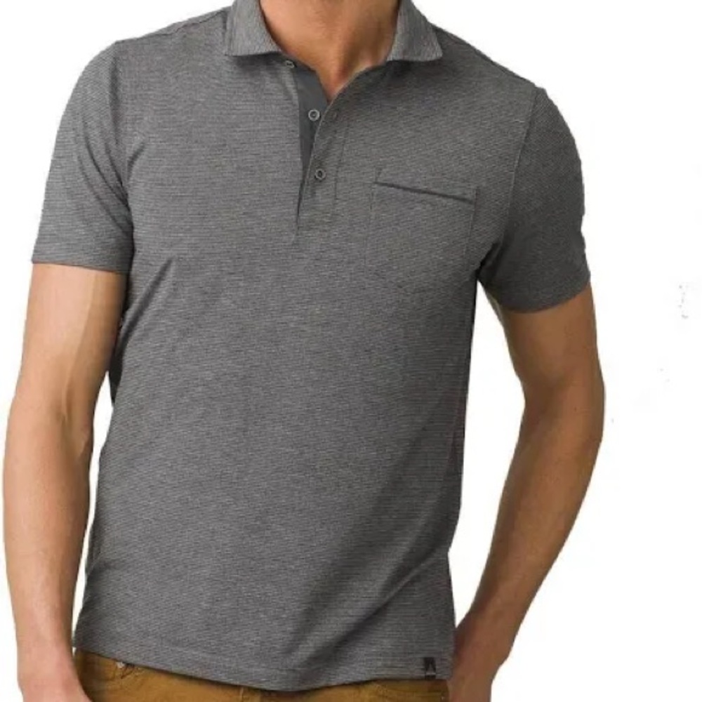 Prana Men's Gray Polo Shirt